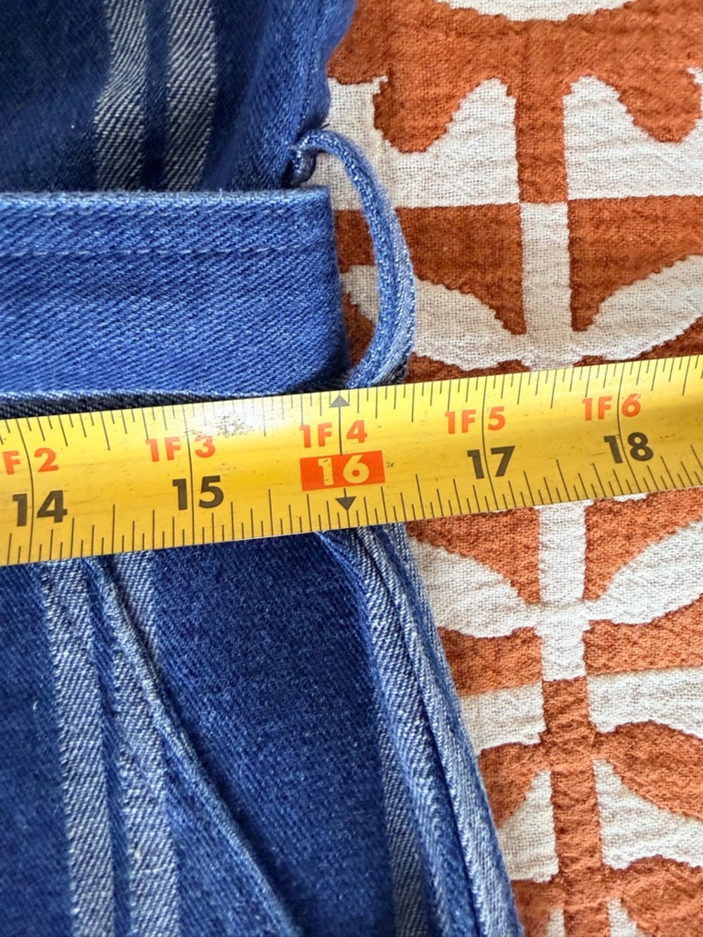 FRNCH Blue Striped Denim Romper with Self-Tie Belt - Picture 5 of 8